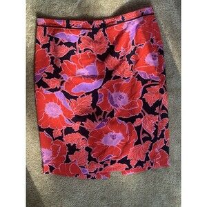 Who What Wear Red/PinkFloral pencil Size 16 Skirt Women's Regular